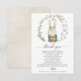 ヴィンテージうさぎ赤ちゃんシャワーサンキューカード 招待状