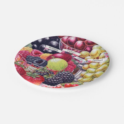 ヴィンテージおいしい果物 ペーパープレート (アングル)