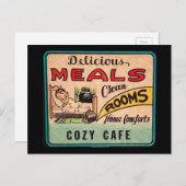 ヴィンテージおいしい食事クリーンルームホーム心地よい ポストカード (正面/裏面)