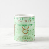 ヴィンテージおうし座。カスタマイズ可能な〔占星術の〕十二宮図 コーヒーマグカップ (中央)
