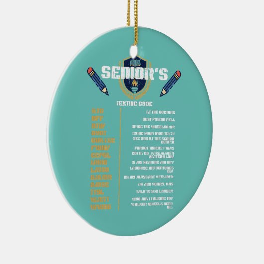 ヴィンテージおじいちゃんシニアメールや文字を打つコードおもしろい高齢者 セラミックオーナメント (右)