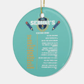 ヴィンテージおじいちゃんシニアメールや文字を打つコードおもしろい高齢者 セラミックオーナメント (左)