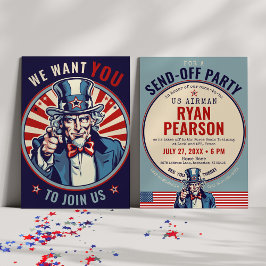 ヴィンテージおじさんサムアメリカ軍お別れパーティー 招待状