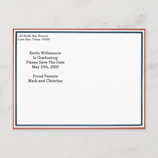 ヴィンテージおじさんサム Save The Date 発表 案内ポストカード (裏面)