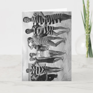 ヴィンテージおっちょこちょいのの水着を着た男性と女性 カード