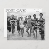 ヴィンテージおっちょこちょいのの水着を着た男性と女性 ポストカード (正面/裏面)