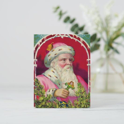 ヴィンテージおっちょこちょいの探しサンタのクリスマスポストカード ポストカード (スタンド正面)
