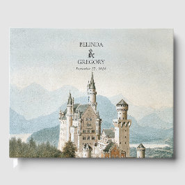 ヴィンテージおとぎ素朴話の城の結婚森 ゲストブック