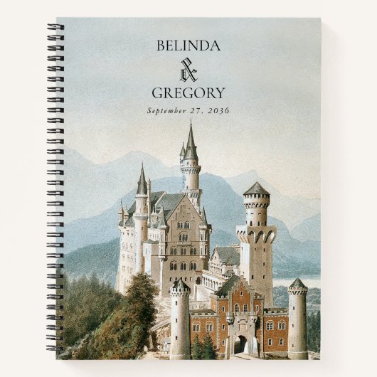ヴィンテージおとぎ素朴話の城の結婚森 ノートブック (正面)