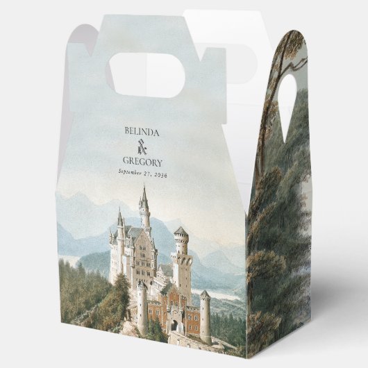 ヴィンテージおとぎ素朴話の城の結婚森 フェイバーボックス (オープン)