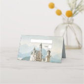 ヴィンテージおとぎ素朴話の城の結婚森 プレイスカード (正面)