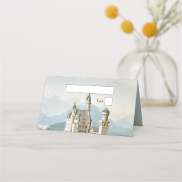 ヴィンテージおとぎ素朴話の城の結婚森 プレイスカード