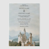 ヴィンテージおとぎ素朴話の城の結婚森 ベラム紙招待状 (正面)