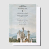 ヴィンテージおとぎ素朴話の城の結婚森 ベラム紙招待状 (オフセット)