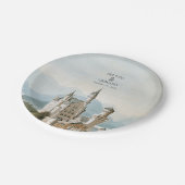 ヴィンテージおとぎ素朴話の城の結婚森 ペーパープレート (アングル)