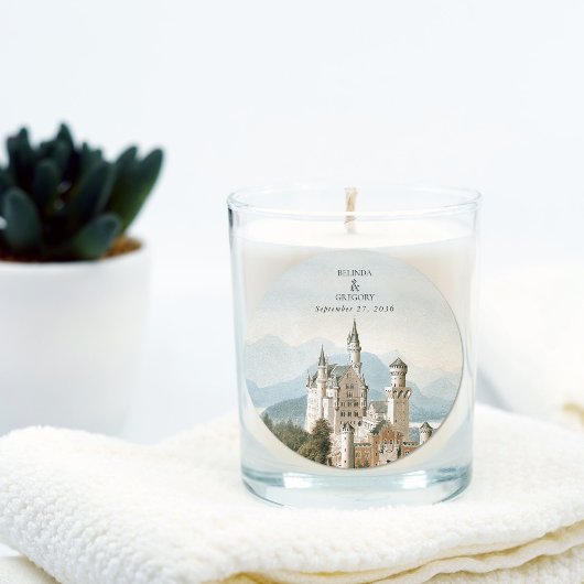 ヴィンテージおとぎ素朴話の城の結婚森 ラウンドシール