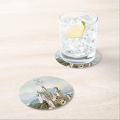 ヴィンテージおとぎ素朴話の城の結婚森 ラウンドペーパーコースター (インサイチュ)