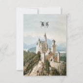 ヴィンテージおとぎ素朴話の城の結婚森 出欠カード (裏面)