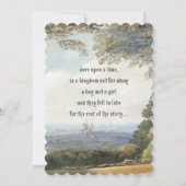 ヴィンテージおとぎ素朴話の城の結婚森 招待状 (裏面)