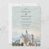 ヴィンテージおとぎ素朴話の城の結婚森 招待状 (正面)