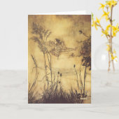 ヴィンテージおとぎ話おとぎ綱渡りラッカム カード (黄色い花)