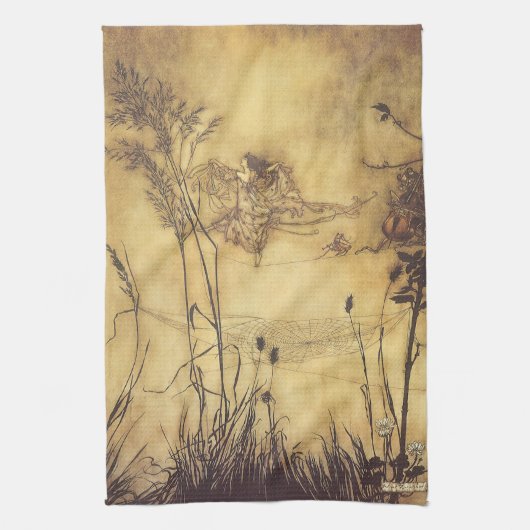 ヴィンテージおとぎ話おとぎ綱渡りラッカム キッチンタオル (縦)