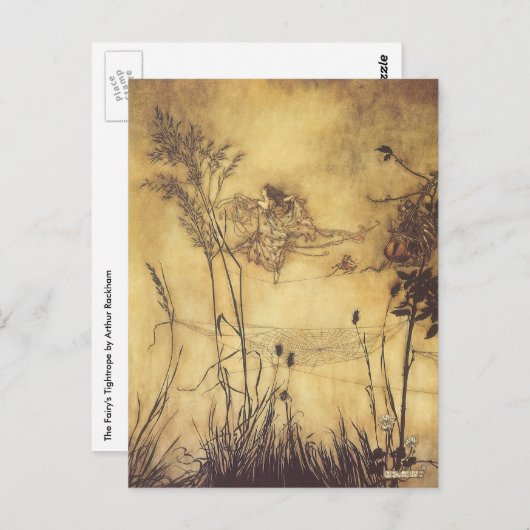 ヴィンテージおとぎ話おとぎ綱渡りラッカム ポストカード (正面/裏面)