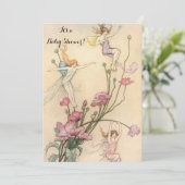 ヴィンテージおとぎ話かわいい女の子ベビーシャワーパーティー 招待状 (スタンド正面)