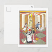 ヴィンテージおとぎ話こども本イラストレーション ポストカード (正面/裏面)