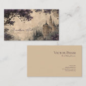 ヴィンテージおとぎ話に魅了された城 名刺 (正面/裏面)