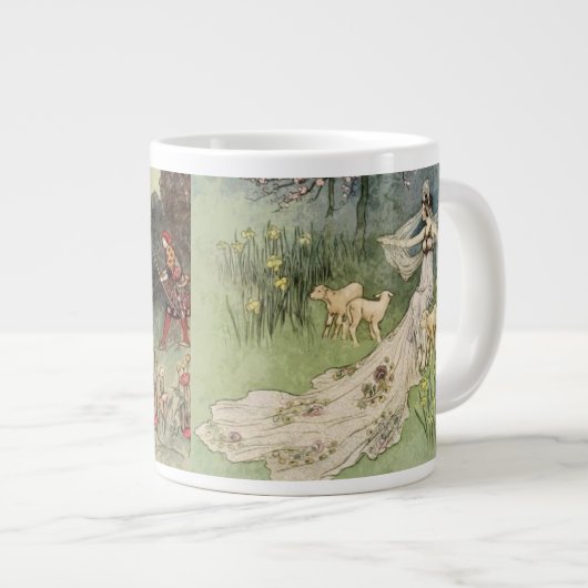 ヴィンテージおとぎ話のペインティングマグ ジャンボコーヒーマグカップ (正面右)