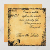 ヴィンテージおとぎ話の愛引用文日付を保存 セーブザデート (正面/裏面)