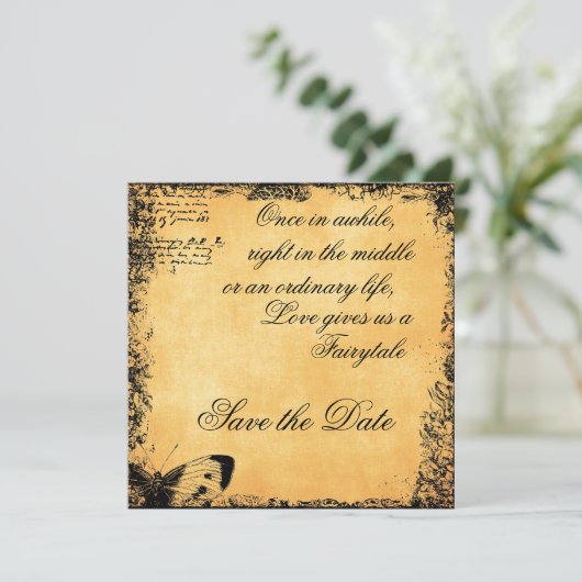 ヴィンテージおとぎ話の愛引用文日付を保存 セーブザデート (スタンド正面)