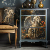 ヴィンテージおとぎ話の森ユニコーンファンタジー ランバークッション