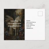 ヴィンテージおとぎ話の森ユニコーンマジカルペガサス ポストカード (裏面)