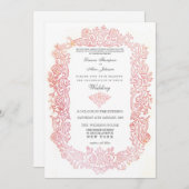 ヴィンテージおとぎ話の鳥縁ど結婚式招待状 招待状 (正面/裏面)