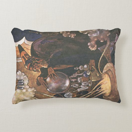 ヴィンテージおとぎ話アラジンと魔法ランプ アクセントクッション (正面)