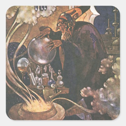 ヴィンテージおとぎ話アラジンと魔法ランプ スクエアシール (正面)