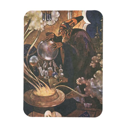 ヴィンテージおとぎ話アラジンと魔法ランプ マグネット (縦)