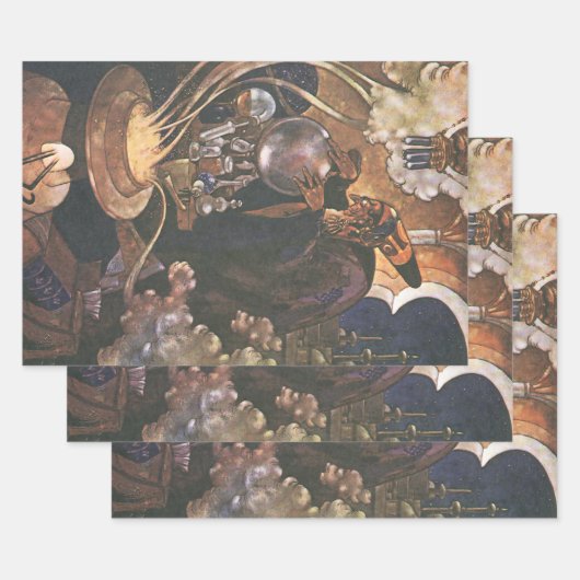 ヴィンテージおとぎ話アラジンと魔法ランプ ラッピングペーパーシート (セット)