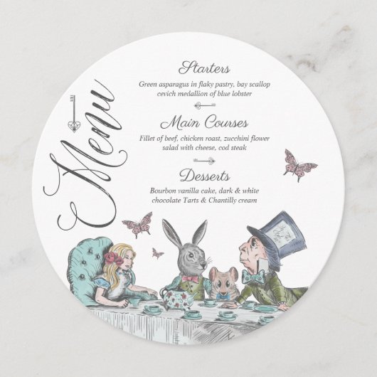 ヴィンテージおとぎ話アリスinワンダーランドティーパーティー メニュー (正面)