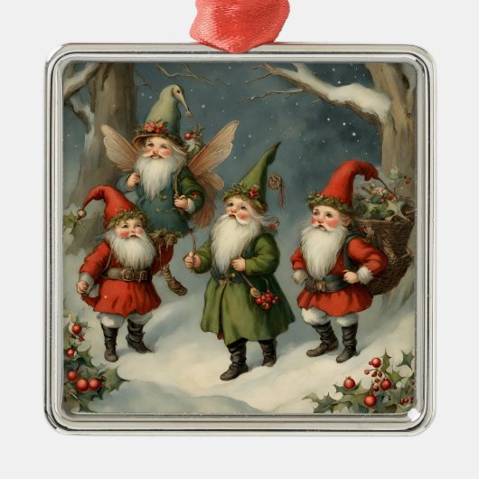 ヴィンテージおとぎ話クリスマス格言in the Forest メタルオーナメント (正面)