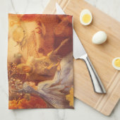 ヴィンテージおとぎ話ザキャプティブロビンバイフィッツジェラルド キッチンタオル (四つ折り)