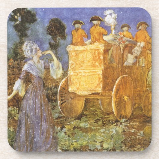 ヴィンテージおとぎ話シンデレラと妖精のゴッドマザー コースター (正面)