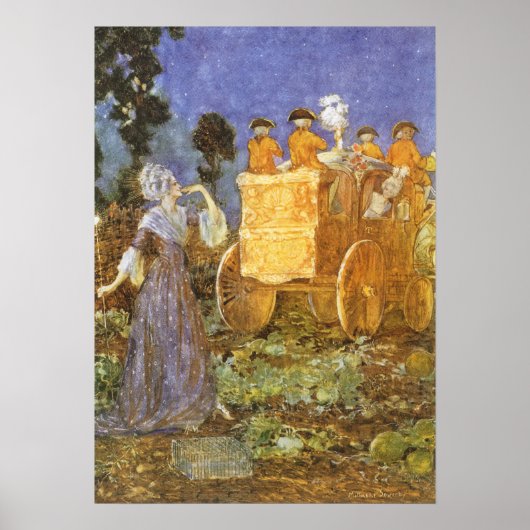 ヴィンテージおとぎ話シンデレラと妖精のゴッドマザー ポスター (正面)