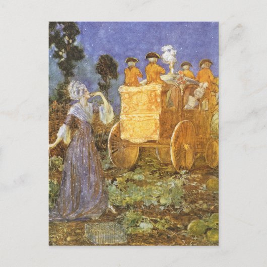 ヴィンテージおとぎ話シンデレラと妖精のゴッドマザー ポストカード (正面)