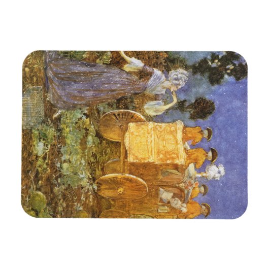 ヴィンテージおとぎ話シンデレラと妖精のゴッドマザー マグネット (横)