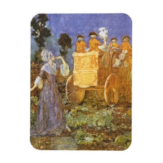 ヴィンテージおとぎ話シンデレラと妖精のゴッドマザー マグネット (縦)