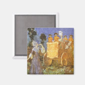 ヴィンテージおとぎ話シンデレラと妖精のゴッドマザー マグネット (正面/裏面)