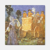 ヴィンテージおとぎ話シンデレラと妖精のゴッドマザー マグネット (正面)